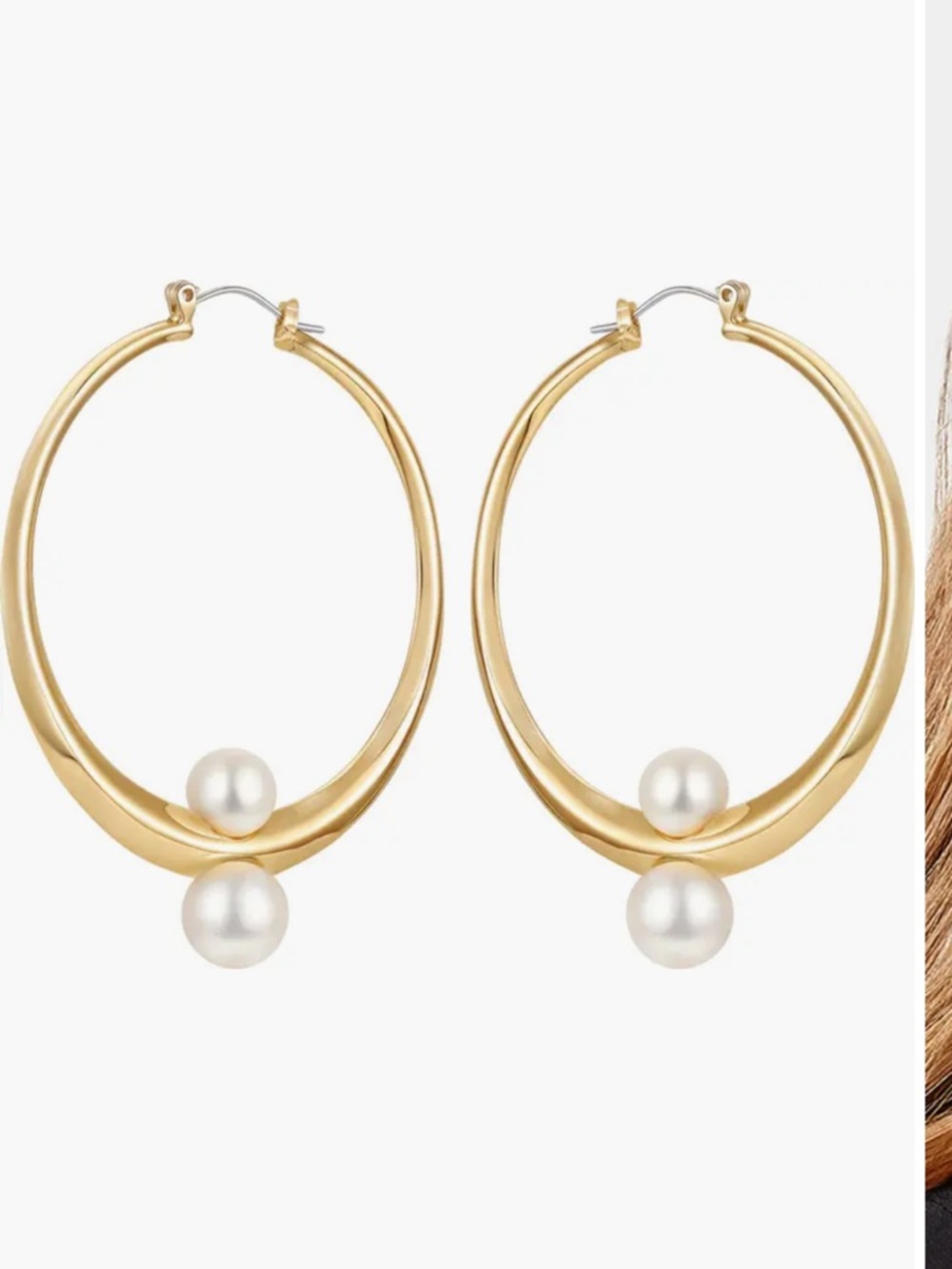 Vince Camuto Faux Pearl Hoop Earrings